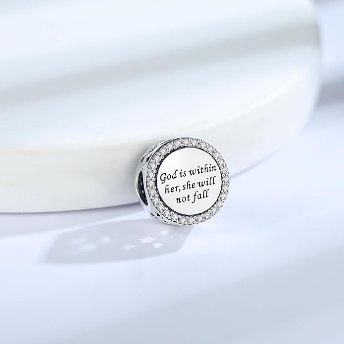 925 Sterling Silver Charms Fit Pandora Charms Bracelet God Has You In His Arms I Have You In My Heart Fit Wife Mother's Day Christmas Birthday Gift