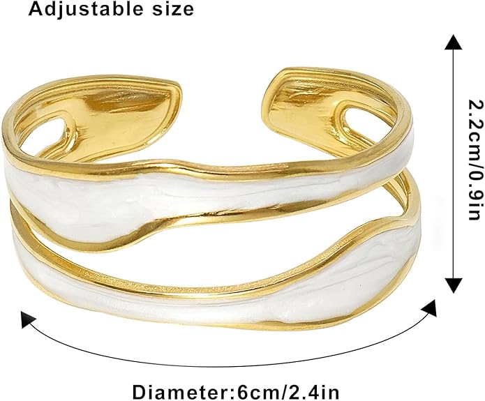 Multi-layer Cuff Bracelet for Women Cross Wire Bracelets Open Wide Cuff Gold Bangle Bracelet
