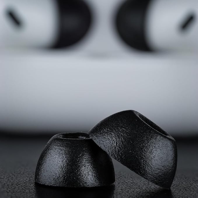 Comply TrueGrip MAX | Premium Memory Foam Replacement Earbud Tips for Apple AirPods Pro 1 & 2 | Long Lasting Comfort, Extreme Durability, Secure Fit, Superior Noise Isolation| Black (Medium) (3 Pairs)