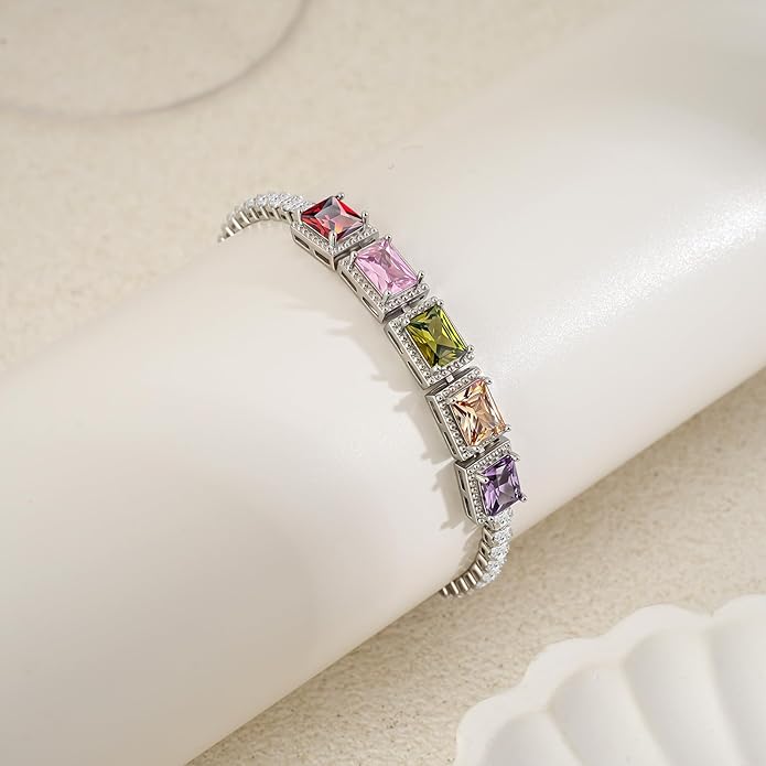 Tennis Bracelet for Women 14K Gold Plated Cubic Zirconia Bracelet,Classic Crystal Tennis Bracelet, Rhinestone Delicate Bracelet Gift for Her