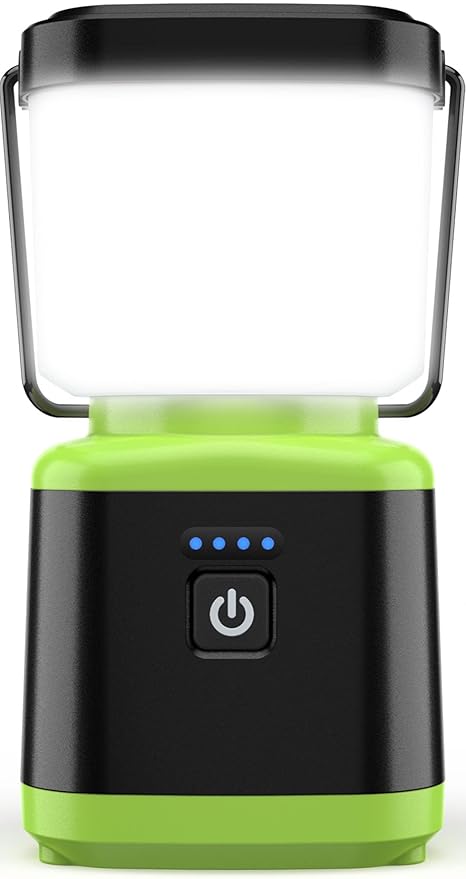 AlpsWolf Camping Lantern Rechargeable, Stepless Dimming LED Lantern, 4000mAh Rechargeable Lantern for Power Outages, IPX4 Waterproof Portable Camping Light, Green 1 Pack