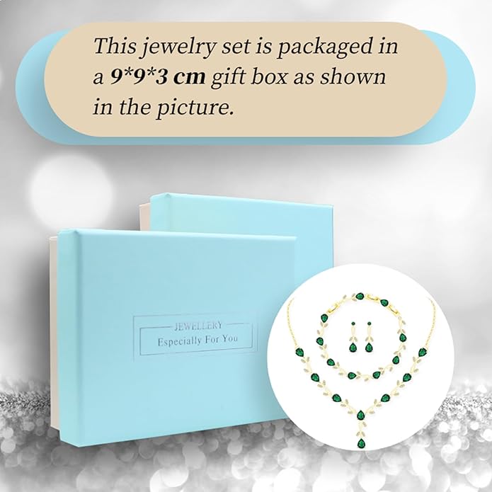 GZWHD Wedding Jewelry Sets for Bride Bridesmaid Women Cubic Zirconia Necklace Earrings Bracelet Set Gift for Mother Friend Wife Daughter Sister Party Prom Jewelry
