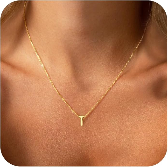 Valentines Day Gifts Initial Necklace for Women Girls Kids - Dainty Initial Necklace Tiny A-Z Pendant Necklace Cute Letter Necklace