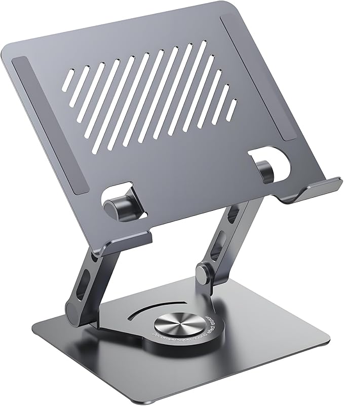 360° Rotating Tablet Stand - Adjustable iPad Tablet Holder for Desk, Foldable iPad Swivel Stand for Home & Office (Slate Gray)
