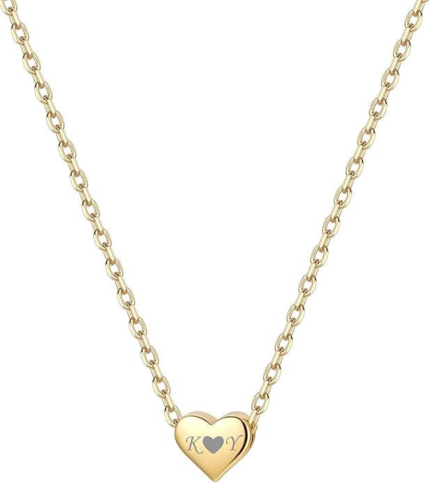 ChicSilver Personalized 925 Sterling Silver Dainty Small Heart/Star/Moon/Dot/Triangle Pendant Necklace for Women, Silver/Gold/Rose Gold/Black (with Gift Box)