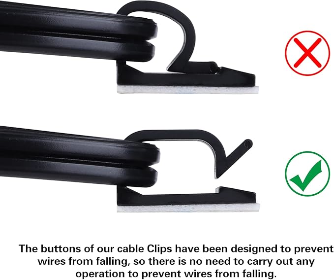 XHF 3/4” Adhesive Cable Wire Clips White 60pcs, Cable Staples Outdoor Cable Management Wire Organizer Cord Holder for Under Desk, Car, Wall, TV PC Ethernet Cable