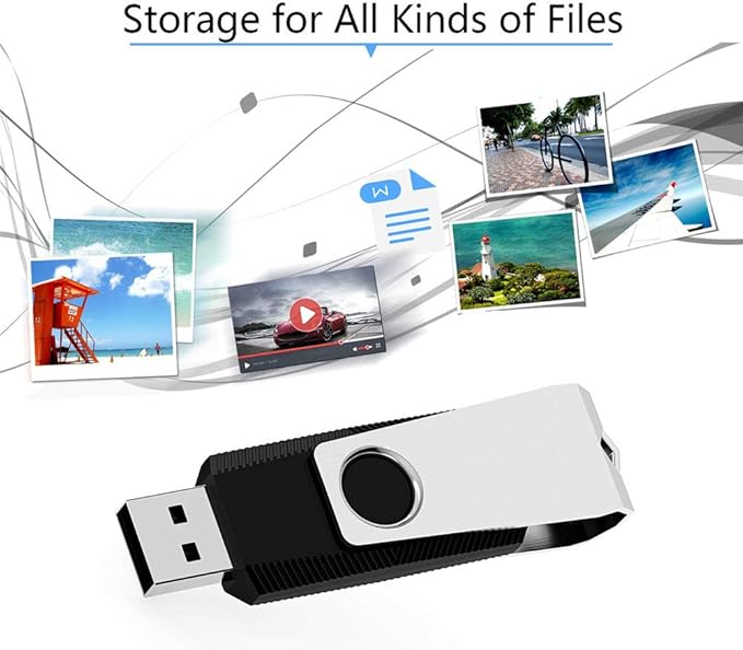 KEXIN 10 Pack 16GB Flash Drive Thumb Drive 16G Bulk USB Drive Memory Stick USB Stick with LED Indicator for Data Storage(Black,10 Pack)