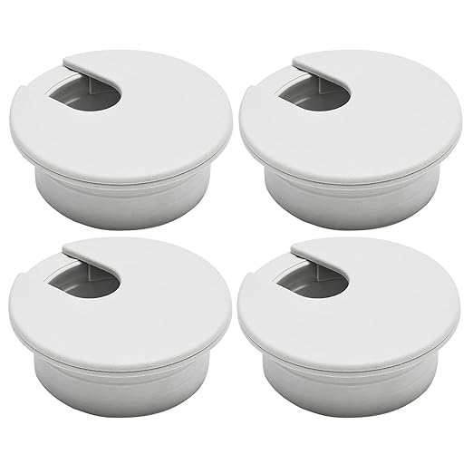 Desk Grommet 1-3/8" (35 mm), Desk Cord Hole Cover, Cable Grommet ABS Plastic, Desk Hole Grommet for Office and Home Table Cable, Detachable Cable Cord Organizer (Light Grey 4 Pcs)