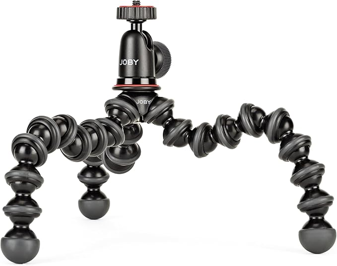 JOBY GorillaPod 1K GripTight 360 Mount Kit, Compact Flexible Tripod 1K Stand and BallHead, with Rotating Phone Mount, Easy Landscape or Portrait Mode, Double Cold Shoe, Supports up to 1kg (2.2lb)