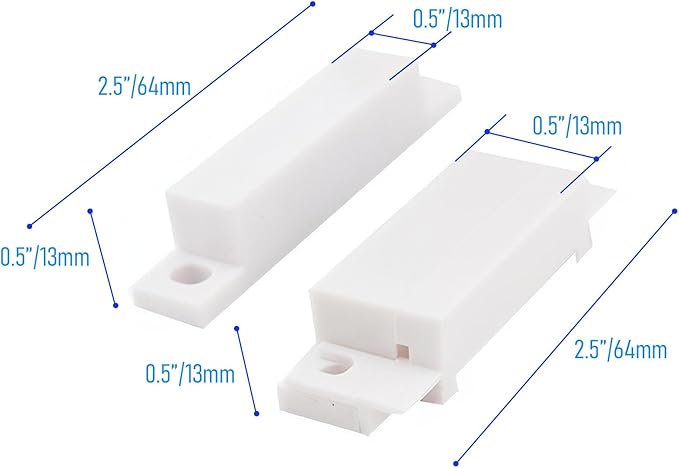 2Pcs Magnetic Reed Switch Wired Surface Mount Normally Closed NC Contact Sensor Alarm Magnetic Door Switch with 2 Wires, PVC, MC-31
