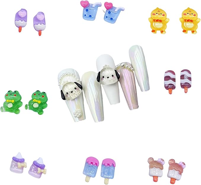 60 Pcs Mini Flatback Resin Slime Charms Bulk for Nail Art Crafts, Flatback 3D Mixed for DIY Scrapbooking Crafting (Multicolored)