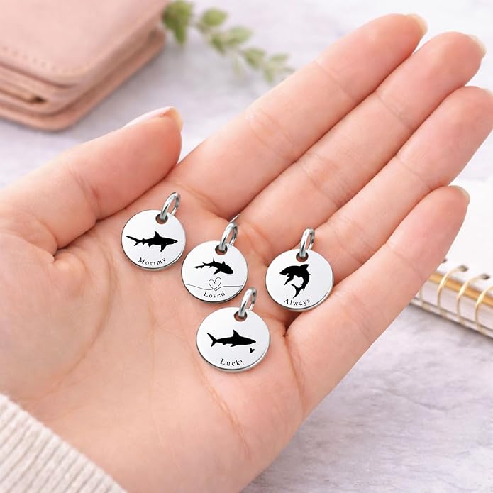 SM Design Mama Animal Charm Set – Set of 4 Stainless Steel Charms – Motherhood & Family Keepsake Jewelry Charmss
