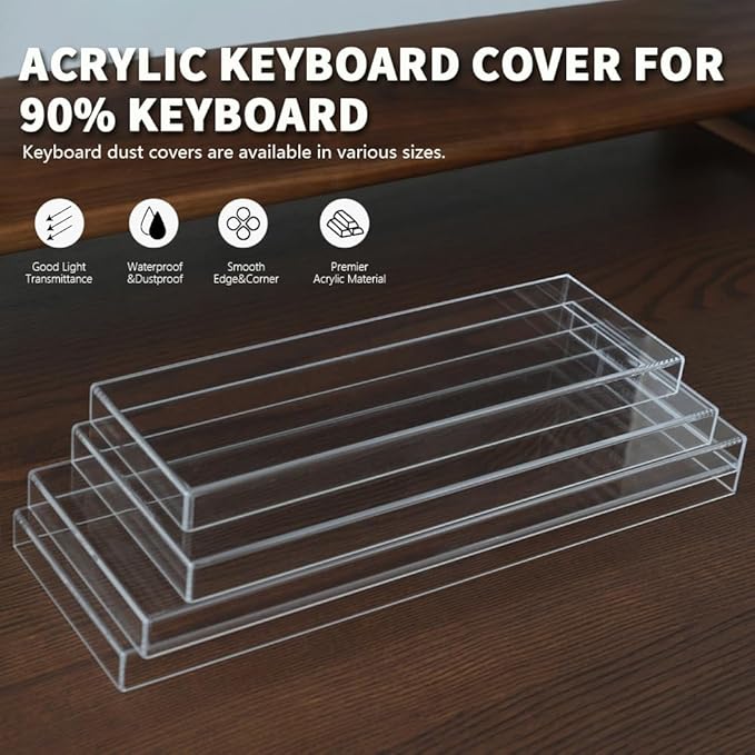 Acrylic Keyboard Dust Cover,68 Keys Transparent Mechanical Keyboard Protective Cover,Compatible with Computer Gaming Keyboards (12.28''x4.02''x0.87'')