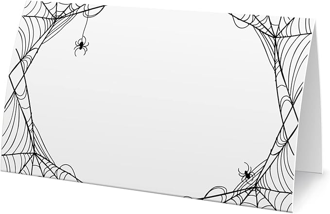FZ-a20 Halloween Food Tent Labels (25 Pack) - Table Place Cards for Banquet, Buffet Food Label, Party