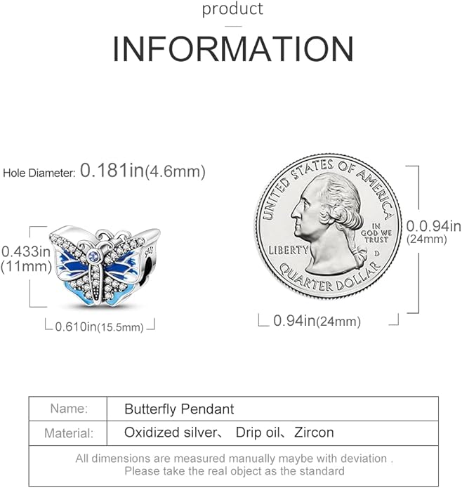 MULA 925 Sterling Silver Charms for Bracelets and Necklaces Airplane Passport Dangle Pendants Beads Butterfly Dragonfly Charms Jewelry Charm for Women