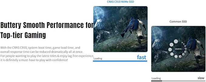 KLEVV CRAS C910 500GB M.2 2280 NVMe PCIe Gen4x4 Laptop & Desktop Internal SSD Heatsink Included, up to 5000MB/s (K500GM2SP0-C91)