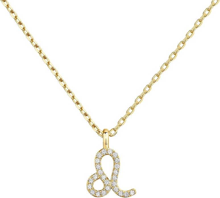 PAVOI 14K Gold Plated Cubic Zirconia Astrology Necklaces for Women - Zodiac Pendant Jewelry Gifts - Zodiac Sign Pendant Necklaces