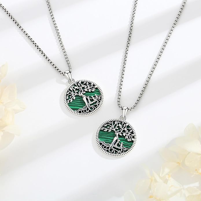 Vito 925 Sterling Silver Tree of Life Necklace for Women, Mother Tree Pendant for Mom Mother Necklace Mother's Day Jewelry Gift for Wife Grandma, 18/22 Inch Chain