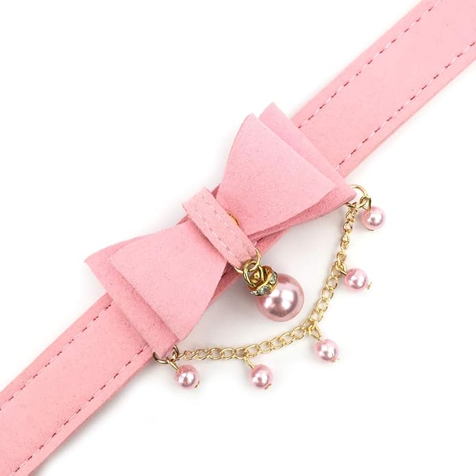 Bell Choker Collar Necklace Lolita Bow Collar Cat Kitty Velvet Necklace