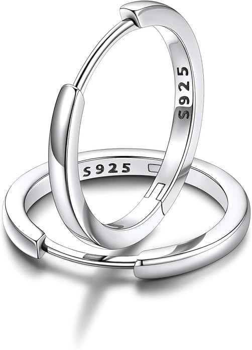 FaithHeart Sterling Silver Hoop Earrings for Women, Hypoallergenic Huggie Hoop Earrings Lightweight Small Cartilage Earrings Hoop Earring Dainty Everyday Earrings 6/8/10/12/14/15/16/18/20mm