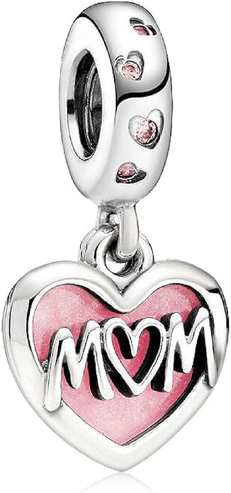 Family Mom Heart Charms 925 Sterling Silver Bead for Bracelets and Necklaces For Women Jewelry Present