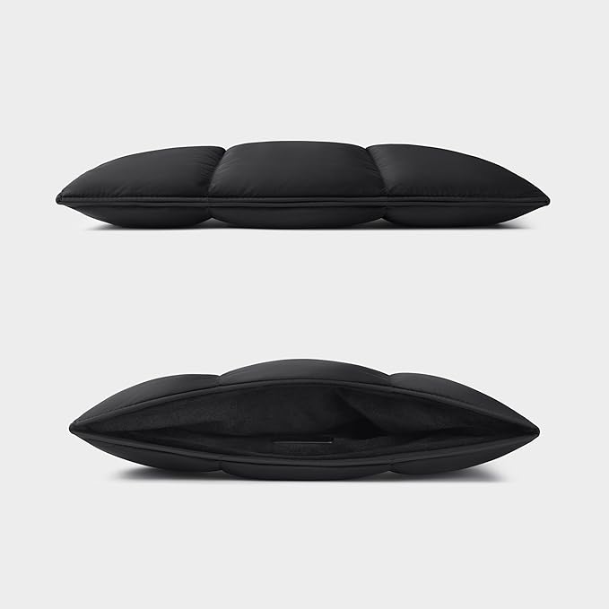 Comfyable Puffy Laptop Sleeve 15 Inch 16 Inch, Quilted Puffer Laptop Carrying Case, Pillow Pouch Compatible for MacBook Air 15 in M4 2025 & MacBook Pro 16 in M4 2024, Black