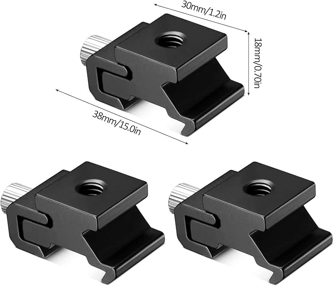 SLOW DOLPHIN 6 Pieces 1/4 Inch Hot Shoe Mount Adapter and 1/4"-20 Screw Thread Cold Shoe Flash Stand Adapter for DSLR Camera Rig, Camera Flash Shoe Mounts for Tripod