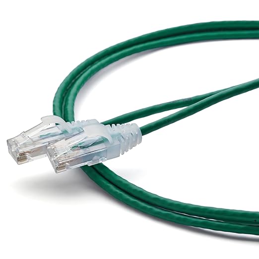 TRUECABLE Cat6 Component Rated Patch Cable, Unshielded (U/UTP), 7ft, Green, 28AWG Solid Copper, Snagless 10G High-Speed Ethernet Cable, PoE++ 4PPoE 100W, UL Listed, RoHS-3, 1 Pack