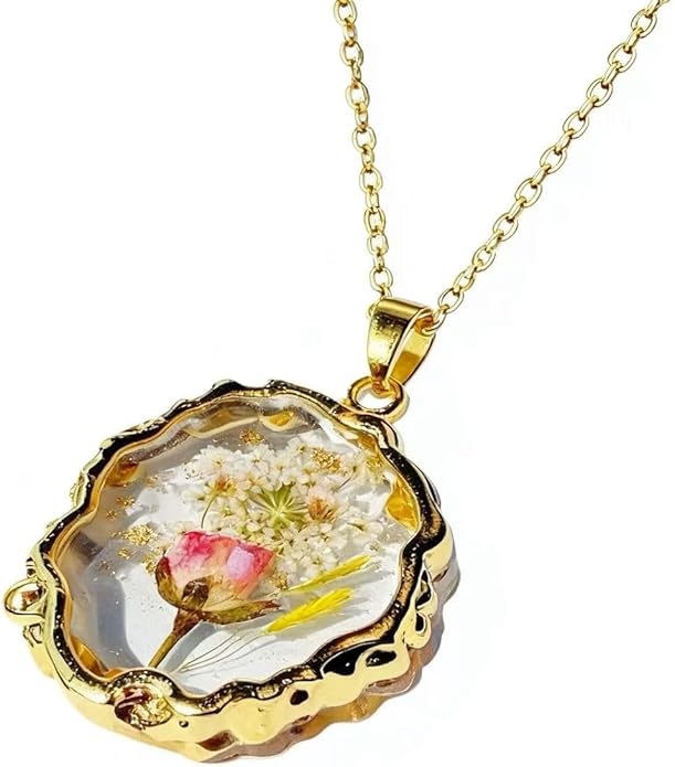 Birth Flower Necklace,1-12 Birth Month Flower Handmade Pendant Necklaces for Women Personalized Custom Floral Jewelry,Boho jewelry,Birthday Gift for Women Girls Best Friend