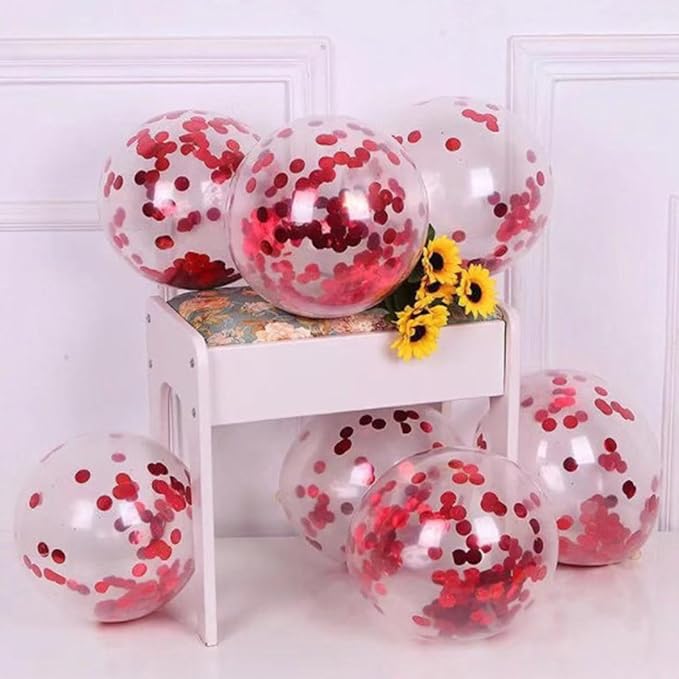 Red Table Confetti 0.59 inch Metallic Foil Confetti for Wedding Birthday Party Confetti Decoration (2.12 oz /1 pack)