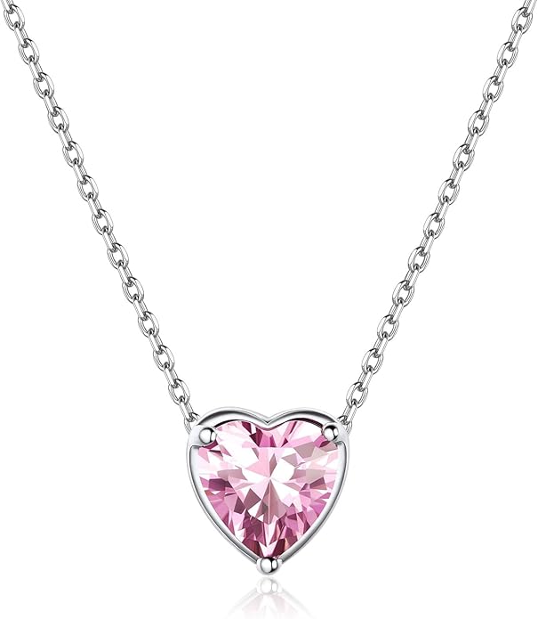 ChicSilver 925 Sterling Silver 12 Months Sparkling Round Cut Created Birthstone Pendant Necklace, 16 Inch Rolo Chain