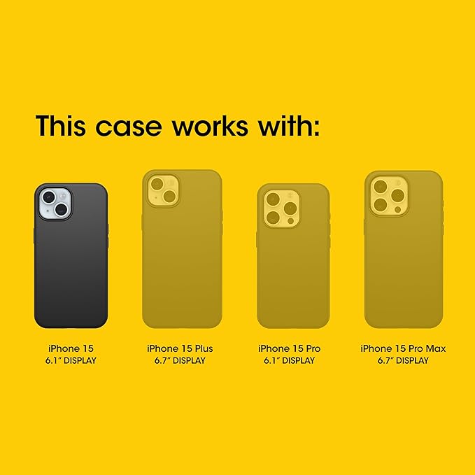 OtterBox iPhone 16e, 15, 14, & 13 Symmetry Series Case - Black, Snaps to MagSafe, Ultra-Sleek, Raised Edges Protect Camera & Screen