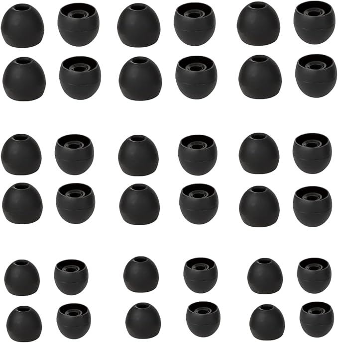 Silicone Earbud Replacement Tips Earbud Tips Ear Bud Covers for Fit Most in-Ear Earbuds(Inner Hole 3.8mm -5.5mm) Headphone Rubber Tips Eartips 18 Pairs S M L