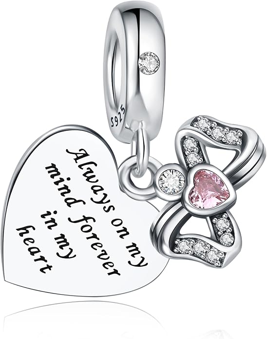 925 Sterling Silver Charms Fit Pandora Charms Bracelet God Has You In His Arms I Have You In My Heart Fit Wife Daughter Mother's Day Christmas Birthday Gift