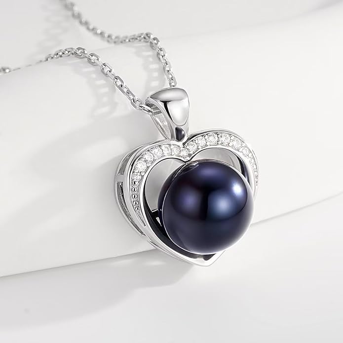 Iefil Valentines Day Gifts for Her - 925 Sterling Silver 10-11mm Freshwater Pearl Necklace, Anniversary Birthday Gifts for Women Wife Girlfriend