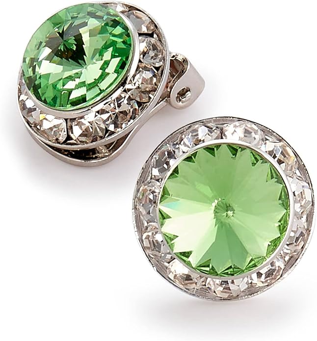 | Colorful Rhinestone Clip On Earrings for Dance, Pageant, Prom, Performance, Wedding, or Special Event