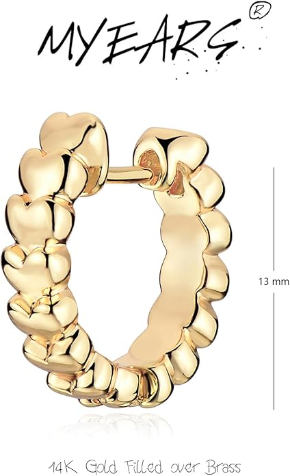 MYEARS Women Earrings Gold Huggie Hoop Ear Stud Cuff 14K Small Simple Hypoallergenic Everyday Jewelry