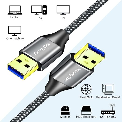 USB 3.0 A to A Male Cable 20 ft,Super Speed Type A Male to Male Cable USB 3.0 Double End USB Cord for Hard Disk, Cameras,Laptop Cooler, DVD Player and More (20FT/6M)
