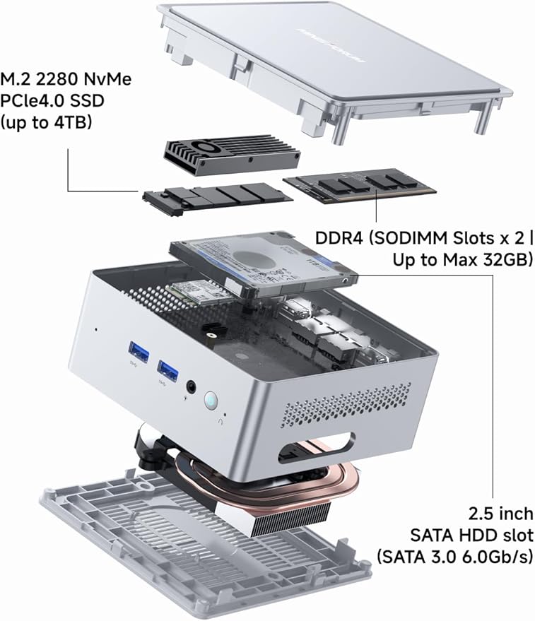MINISFORUM NAB9 Plus Mini PC with Intel Core i9 12900HK(14C/20T, up to 5.0GHz),Mini Computer Intel lris Xe Graphics 1TB PCIe4.0 SSD 32GB DDR4,OCuLink,Triple Display with HDMI+DP+USB4, 5xUSB Port,2.5G