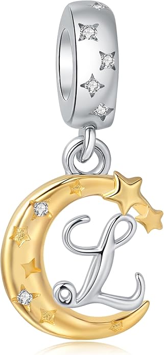 925 Sterling Silver Letter Charms fit Pandora Charms Bracelets fit Women Christmas Birthday Gift