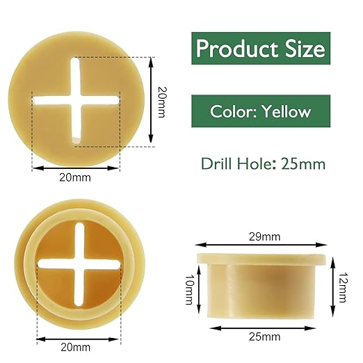 20Pcs Desk Grommet, 1" (25mm) Yellow Silicone Cord Hole Cover, Flexible Rubber Wire Grommets, Wall Grommets for Cables Management, Table, Countertop, Cabinets and Furnitures Wire Organizer