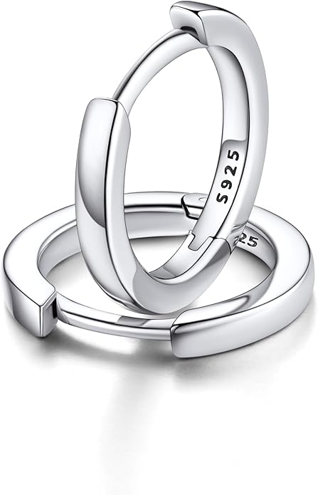 FaithHeart Sterling Silver Hoop Earrings for Women, Hypoallergenic Huggie Hoop Earrings Lightweight Small Cartilage Earrings Hoop Earring Dainty Everyday Earrings 6/8/10/12/14/15/16/18/20mm