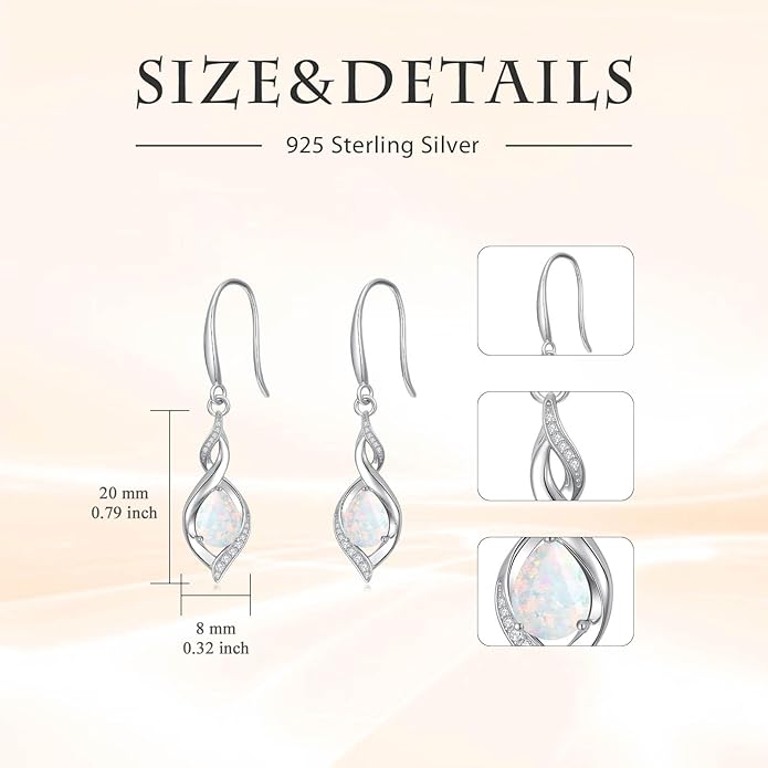Birthstone Earrings for Women 925 Sterling Silver Infinity Love Jewelry Valentines Day Birthday Gifts for Her Mom Wife Girlfriend