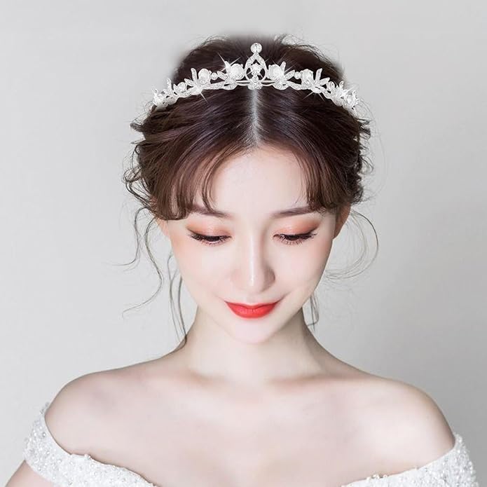 Crystal Tiaras & Crowns for Women, Bride Royal Queen Headband Princess Headpieces for Birthday Cake Crown & Prom Pageant Party