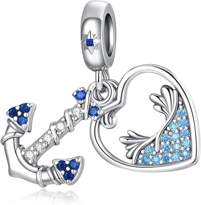 Birthday Fashion Love Heart Dangle Charm 925 Sterling Silver Charms fits Bracelets and Necklace Pendant Bead Charms Jewelry Present for Women Family Friends