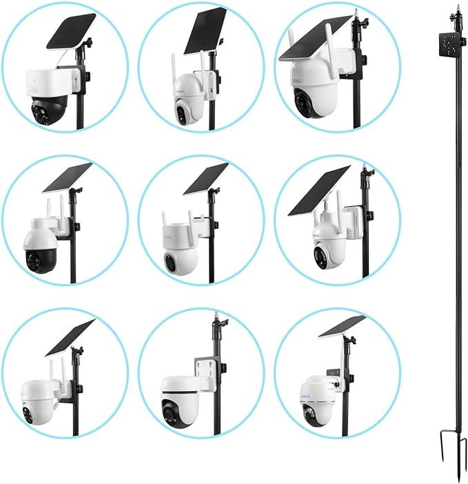 Ground Stake Mount for eufy Solocam S340/E30/S330,Reolink Argus PT 3MP/4MP/5MP,AOSU SE/Lite/Max,ANSQUE(GU01/SA01),SEHMUA,TP-Link Tapo Outdoor Pan/Tilt Wi-Fi,Cinnado B6 Security Cameras (Black)