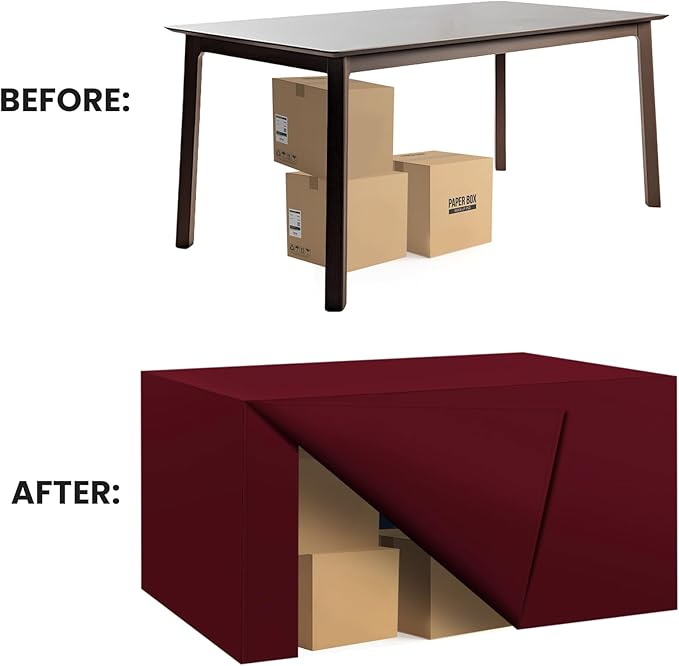 Ascoza 2 Pack Fitted Tablecloth for 4 Foot Rectangle 48 x 24 Inch Burgundy Table Covers Water Resistant Polyester Cloth for Folding, Parties,Display, Trade Show (Burgundy)