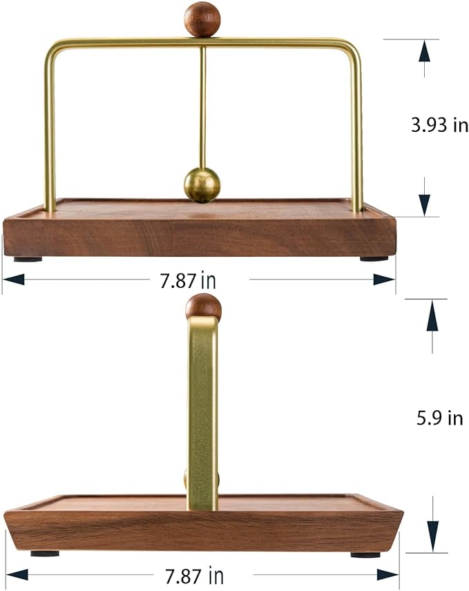 Wood Napkin Holder for Table, Square Tabletop Napkin Dispenser with Sophisticatedly Metal Center Bar, Cocktail Napkin Holder for Home, Kitchen, Office, Restaurant, Hotel, Cafe, Bar