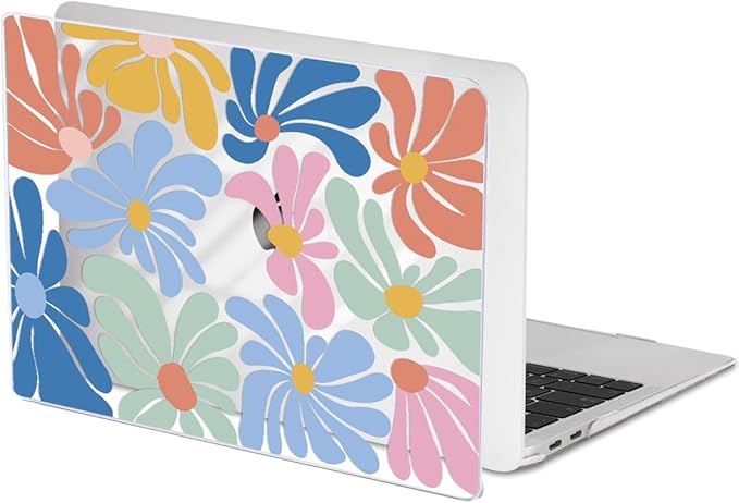 for MacBook Pro 13 inch Case 2022 2021 2020-2016 A2338 M2/M1 A2251 A2289 A2159 A1989 A1706 with Touch ID, Plastic Hard Shell Case Keyboard Skin Screen Film Webcam Cover, Colorful Flowers