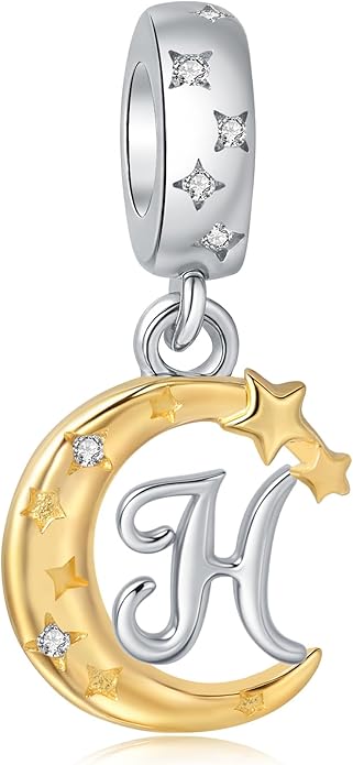 925 Sterling Silver Letter Charms fit Pandora Charms Bracelets fit Women Christmas Birthday Gift
